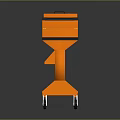 Beta Tank Orange Tool Cart With Wheels And Multiple Shelves Design 3d model