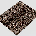 Stylish Square Leopard Print Carpet with Brown Black White Pattern for Home Decor 3d model