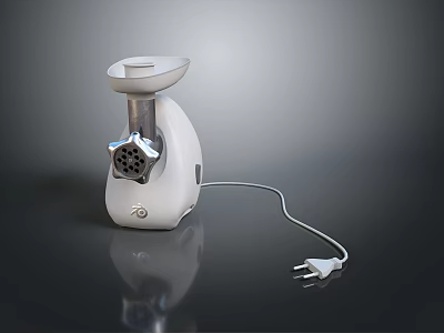 Modern White Laptop Computer With Sleek Design Power Cable And Portable Feature 3d model
