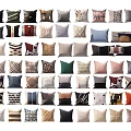 Assorted Decorative Throw Pillows With Various Patterns Colors And Designs 3d model