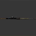 Tactical Sniper Rifle With Sniper Scope Orange Stock And Long Barrel