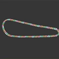 Silver U Shaped Necklace Inlaid With Small Diamonds On Black Background With Reflection