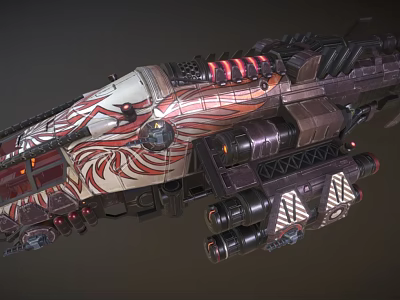 Cosmic Space Exploration Spaceship With Intricate Mechanical Structures And Decorative Patterns 3d model