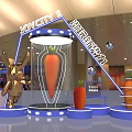 Elegant Carrot Themed Display Stand With Decorative Lighting Elements 3d model