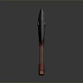 Medieval Style Axe With Wooden Handle Red Straps And Metal Head