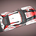 Toyota Gazoo Racing Race Car With White Red Livery Rear Wing And Number 71