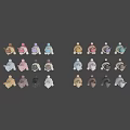 Colorful Rabbit Figurines in Assorted Colors Displayed on Black Background