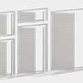 Louver shutter doors and windows 3d model
