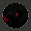 Black Wine Jug With Red Floral Patterns Modern Design On Dark Background