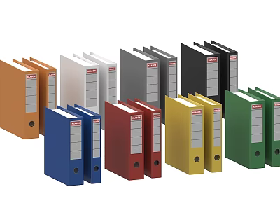 Assorted Colored File Folders With Label Tabs For Office Organization 3d model