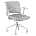 Modern Office Desk and Chair Set with Brown Leather Wheeled Chair and Black Frame