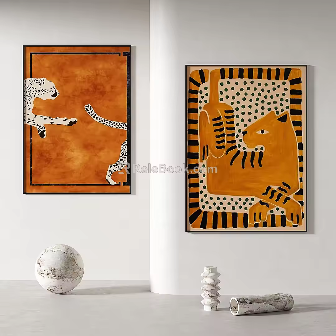Simple abstract decorative painting 3d model