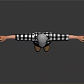 Man In Plaid Shirt Jeans And Cap With Sunglasses Arms Outstretched Standing