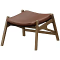Modern Leather Stools With Wooden Legs And Sleek Geometric Frame Design