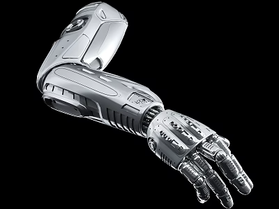 Smart Robotic Arm With Advanced Mechanical Structure And Silver Metallic Design 3d model