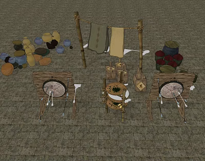 Chinese Arrow Target Animation Set 3d model