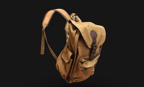 Fabric Backpack School Bag Cloth Bag 3d model