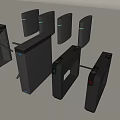 Automatic induction entrance guard gate security device security gate public equipment 3d model