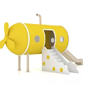 Yellow Submarine Shaped Outdoor Children's Play Equipment with Fun Slide and Ladder