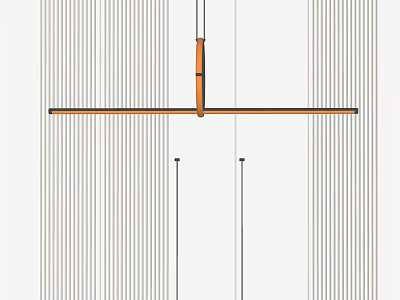 Modern Minimalist Wooden Chandelier With Long Bar Design For Home Interior 3d model