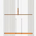 Modern Minimalist Wooden Chandelier With Long Bar Design For Home Interior