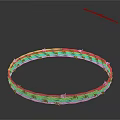Circular Barbed Wire Mesh Ring With Single Barbed Stick On Dark Background