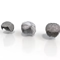 Three Short Hair Wig Models with Different Colors on White Background