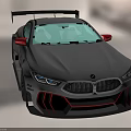 White BMW F201M Race Car With Large Rear Wing And Sporty Exterior Design