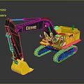 John Deere Yellow Black Crawler Excavator With Heavy Duty Bucket And Tracks