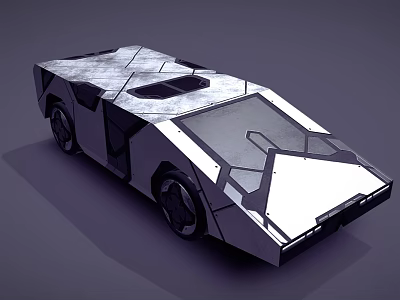 Futuristic Geometric Shaped Car With Angular Body And Sleek Exterior Design 3d model