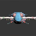 3D Game Anime Character With Blue Twintails Pink Dress Bow And Outstretched Arms