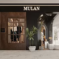 Stylish Clothing Store Interior With Mannequins Clothes Bags And Arched Lighting Designs