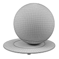 Modern Table Lamp With White Spherical Lampshade And Brass Base Design 3d model