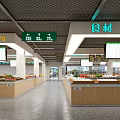 Supermarket Grocery Section With Fresh Food Ingredients Seasoning And Display Shelves