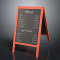Orange Frame Chalkboard Menu Displaying Tacos Burritos Nachos And Drink Prices