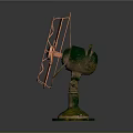 Vintage Electric Fan With Copper Blades And Metal Tabletop Base