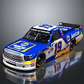 Blue And Yellow Sponsored Race Truck With Moochoose Logo And Number 19