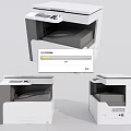Efficient Modern Multifunction Office Printers With White Design And Multiple Angles 3d model