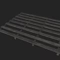 Rustic Stone Wood Pallet Featuring Grid Structure And Wooden Slats Design