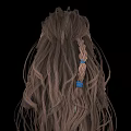 Hair Jewelry Accessories With Blue Decorations On Braided Brown Hair Mannequin Head