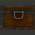 Vintage Wooden Storage Trunk With Metal Straps And Lock For Home Organization