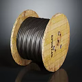 High Quality Steel Cable Coiled on Wooden Spool for Hardware Tools Applications 3d model