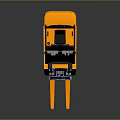 Orange Industrial Forklift With Driver Cabin Front Forks And Black Frame