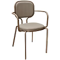 Stylish Modern Leisure Chair With Metal Frame And Soft Gray Fabric Seat