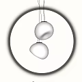 Two White Spherical Pendant Lights Hanging On White Wall For Modern Interior Design