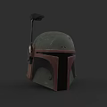Iconic Game Movie Character Boba Fett Weathered Green Red Helmet With Antenna