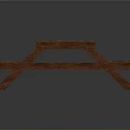 Rustic Wooden Picnic Table Featuring Attached Bench Slatted Surface And Wooden Frame
