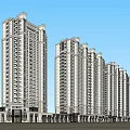 Modern High-Rise Residential Buildings Exterior With Multiple Towers And Surrounding Green Trees