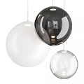 Modern Spherical Pendant Lights With Black White And Transparent Glass Design Features