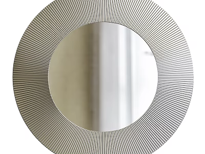 Round Mirror With Radiant Stripe Frame For Modern Home Decor 3d model